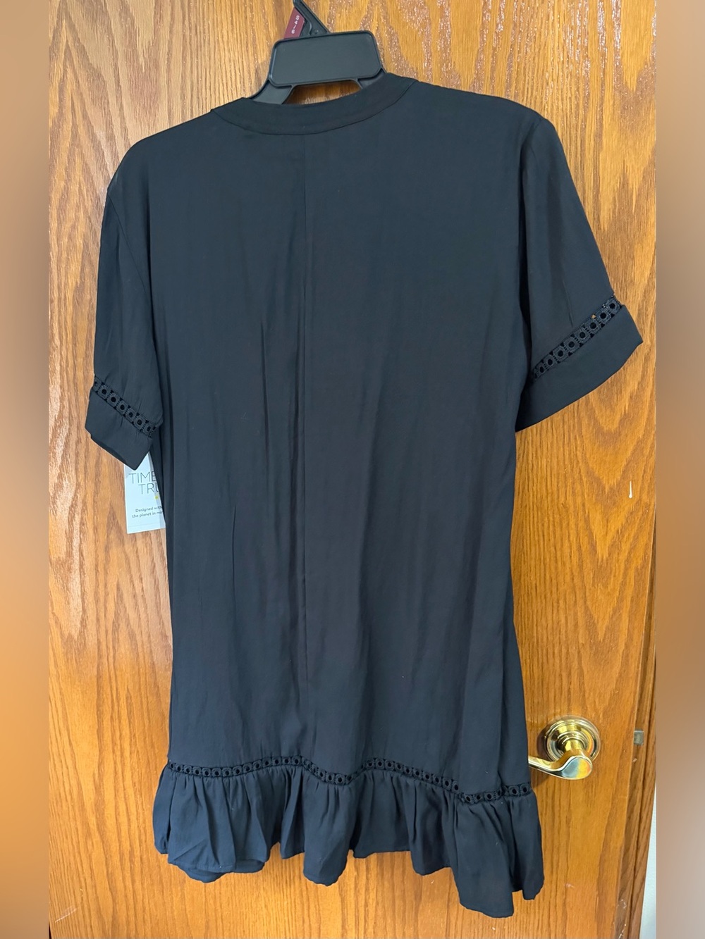 NWT. Time and Tru Black Eyelet Ruffled Swim Coverup - Picture 2 of 4